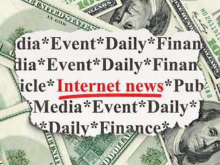 Image showing Internet News on Money background