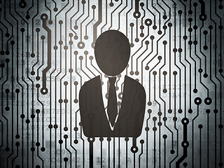 Image showing Business concept: circuit board with Business Man