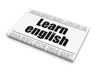 Image showing Education news concept: newspaper headline Learn English