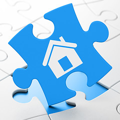 Image showing Finance concept: Home on puzzle background