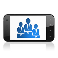 Image showing Marketing concept: Business Team on smartphone