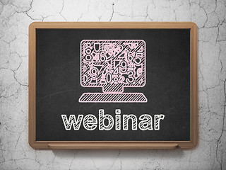 Image showing Education concept: Computer Pc and Webinar on chalkboard