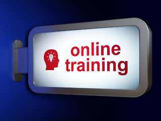 Image showing Education concept: Online Training and Head With Light Bulb