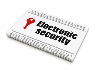 Image showing Security news concept: newspaper with Electronic Security Key