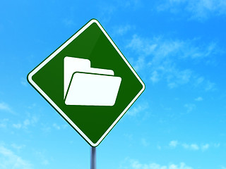 Image showing Business concept: Folder on road sign background