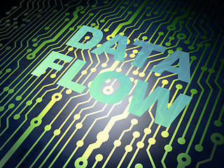 Image showing Data concept: circuit board with Data Flow