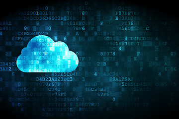 Image showing Cloud networking concept: Cloud on digital background