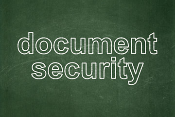 Image showing Protection concept: Document Security on chalkboard background