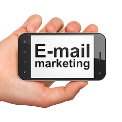 Image showing Advertising concept: E-mail Marketing on smartphone