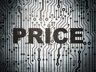 Image showing Advertising concept: circuit board with Price