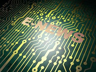 Image showing News concept: circuit board with E-news