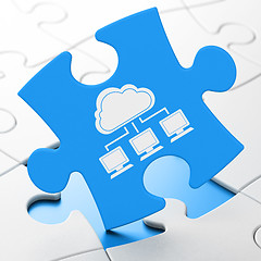 Image showing Cloud computing concept: Cloud Network on puzzle background