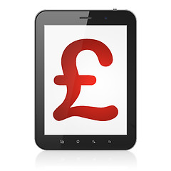 Image showing Currency concept: Pound on tablet pc computer