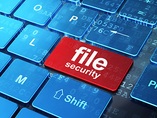 Image showing Protection concept: File Security on keyboard background