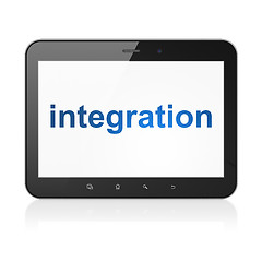 Image showing Finance concept: Integration on tablet pc computer