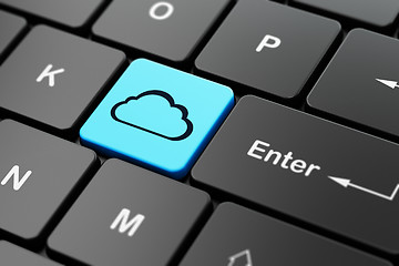 Image showing Cloud computing concept: Cloud on computer keyboard background