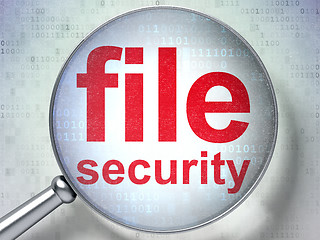 Image showing Protection concept: File Security with optical glass