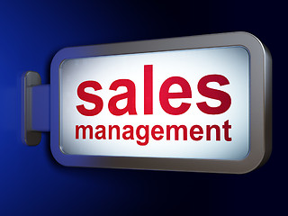 Image showing Advertising concept: Sales Management on billboard background