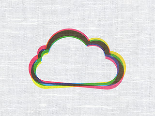 Image showing Cloud technology concept: Cloud on fabric texture background