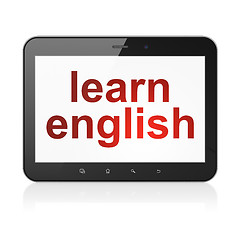 Image showing Education concept: Learn English on tablet pc computer