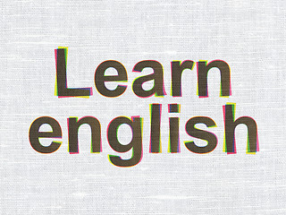 Image showing Education concept: Learn English on fabric texture background