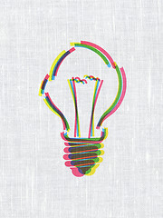 Image showing Finance concept: Light Bulb on fabric texture background