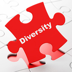Image showing Finance concept: Diversity on puzzle background