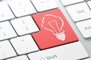 Image showing Finance concept: Light Bulb on computer keyboard background