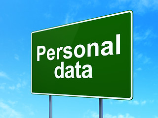 Image showing Information concept: Personal Data on road sign background