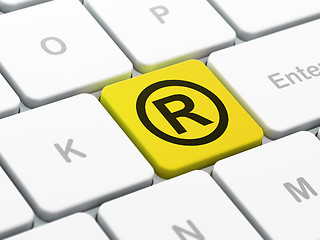 Image showing Law concept: Registered on computer keyboard background