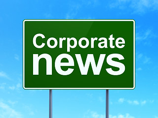 Image showing News concept: Corporate News on road sign background