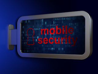 Image showing Safety concept: Mobile Security and Keyhole on billboard