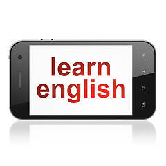 Image showing Education concept: Learn English on smartphone
