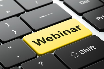 Image showing Education concept: Webinar on computer keyboard background