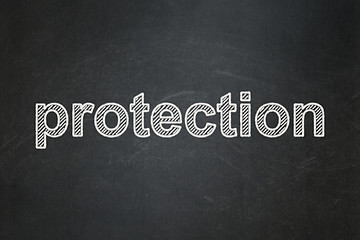 Image showing Protection concept: Protection on chalkboard background