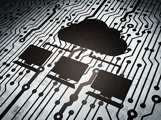 Image showing Circuit board with Cloud Network