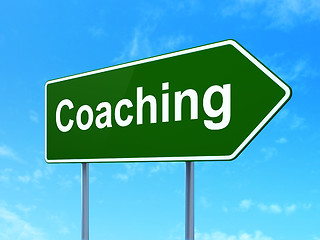 Image showing Education concept: Coaching on road sign background