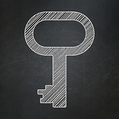 Image showing Security concept: Key on chalkboard background