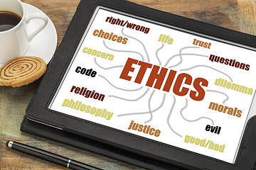 Image showing ethics word cloud or mind map