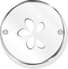 Image showing leaf on icon button isolated on white