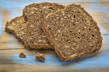 Image showing slices of dark rye bread