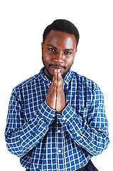 Image showing Black man praying.