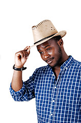 Image showing Black man with cowboy hat.