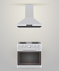 Image showing Illustration of stove and extractor