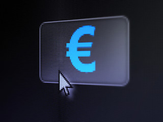 Image showing Currency concept: Euro on digital button background