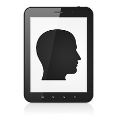 Image showing Business concept: Head on tablet pc computer