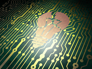 Image showing Business concept: circuit board with Light Bulb