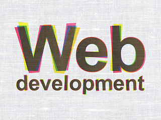 Image showing Web design concept: Web Development on fabric texture background
