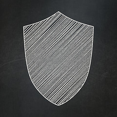 Image showing Safety concept: Shield on chalkboard background