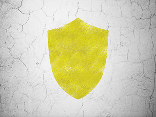 Image showing Safety concept: Shield on wall background